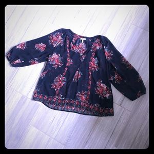 Joie shear floral blouse